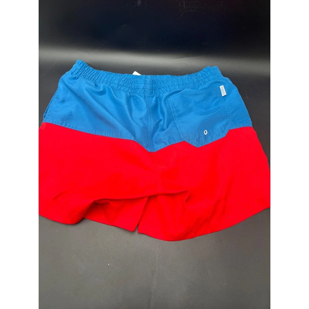 Chubbies Men's Medium Swim Trunks Red Blue Colorblock Mesh Lined Made USA